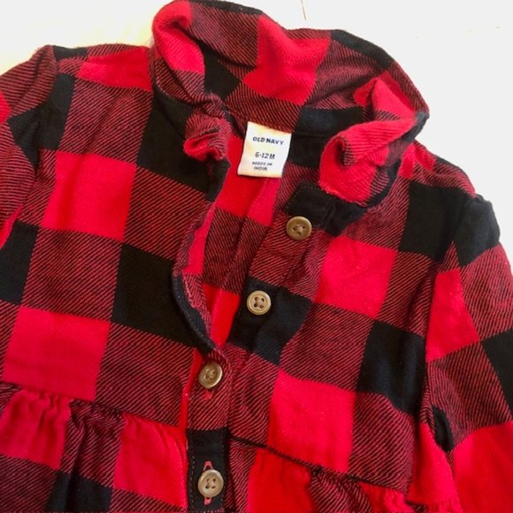 Buffalo Plaid Dress Size 6-12M - Picture 2 of 3